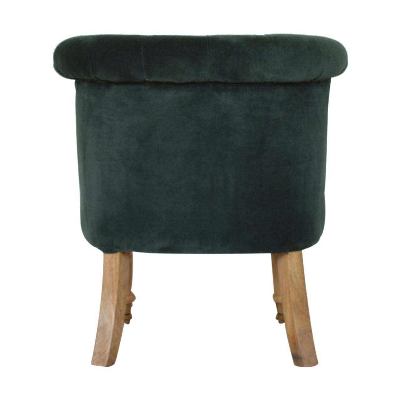 Emerald Velvet Accent Chair in Solid Mango Wood - product view 8 showing handcrafted solid mango wood chair