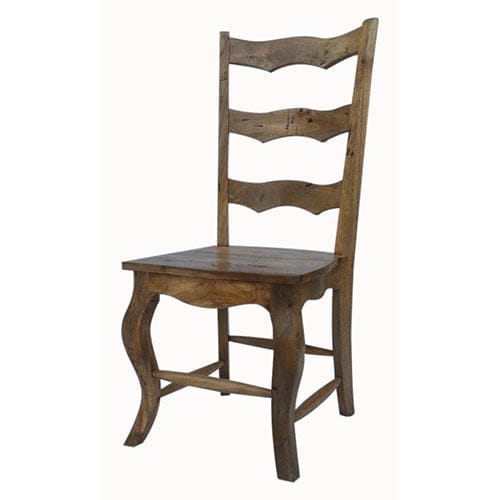 Chantilly Ladder Dining Chair in Solid Mango Wood - main view showing handcrafted solid mango wood chair