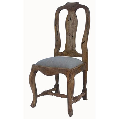 Chantilly Padded Dining Chair in Solid Mango Wood - main view showing handcrafted solid mango wood chair