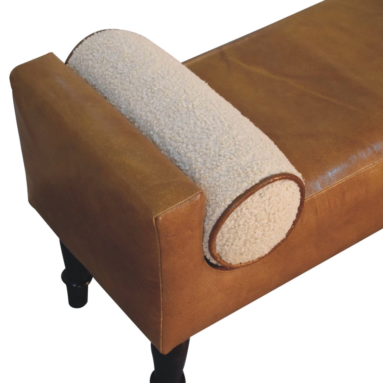 Chester Buffalo Bench - Solid Mango Wood Seating Furniture for Entryway - product view 8 showing handcrafted solid mango...