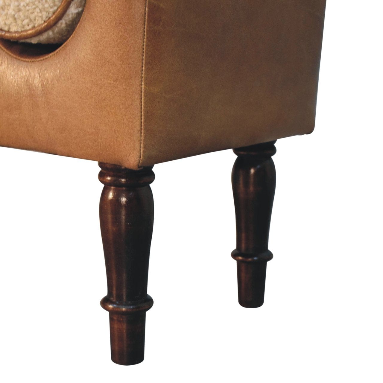 Chester Buffalo Bench - Solid Mango Wood Seating Furniture for Entryway - product view 7 showing handcrafted solid mango...