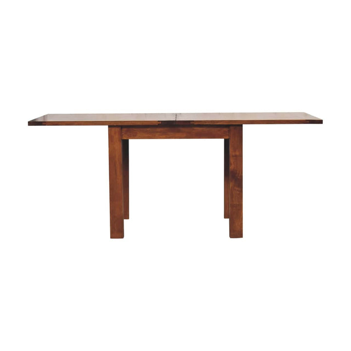 Chestnut Butterfly Dining Table - Solid Mango Wood Kitchen Table with a spacious surface and butterfly extension.