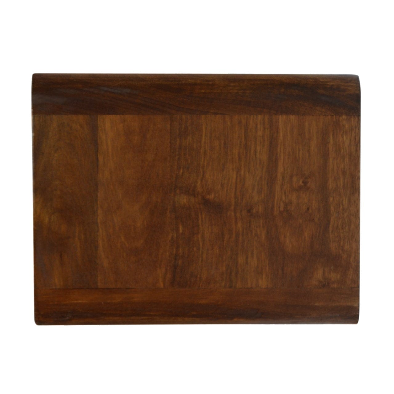 Chestnut Curve Floating Nightstand - Solid Mango Wood Bedside Table for Bedroom - product view 7 showing handcrafted...