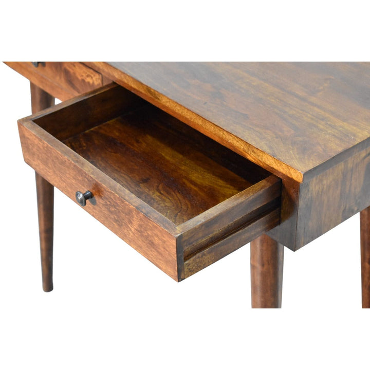 Chestnut Hallway 2 Drawer Console Table - Solid Mango Wood Hallway Console for Entryway - product view 7 showing...