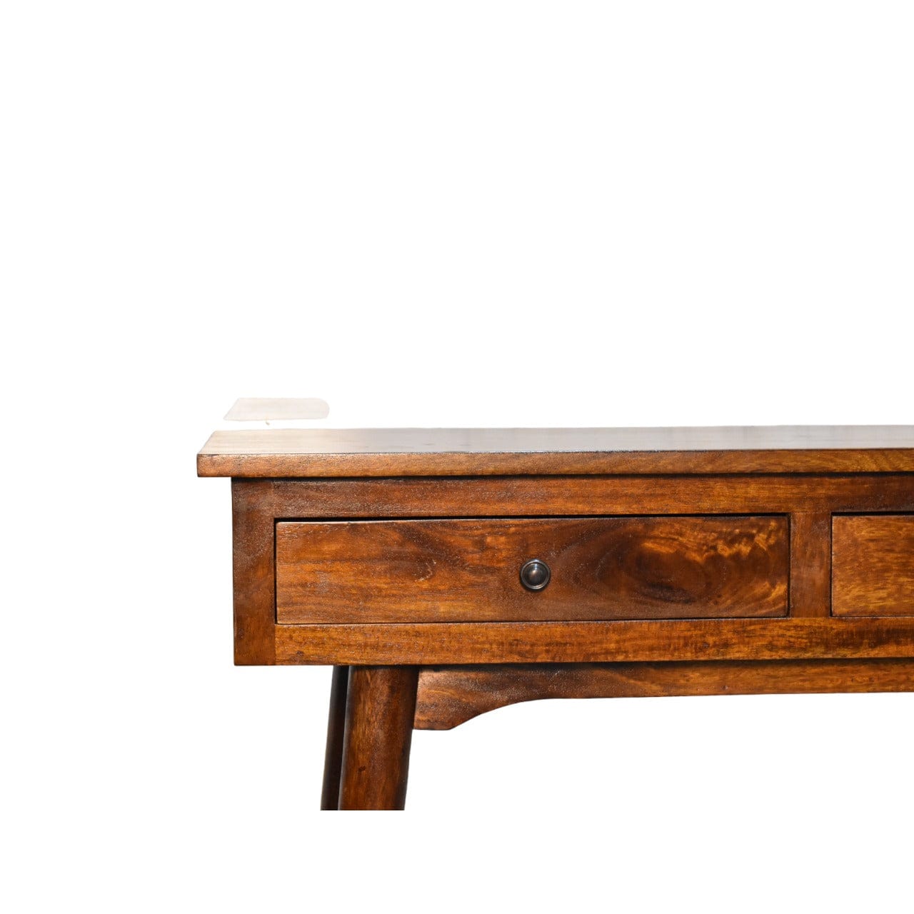 Chestnut Hallway 2 Drawer Console Table - Solid Mango Wood Hallway Console for Entryway - product view 4 showing...