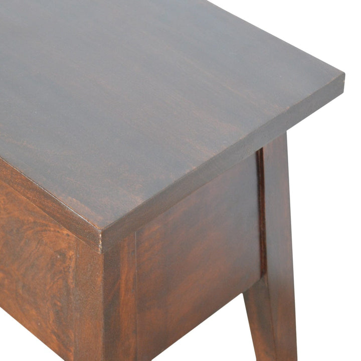 Chestnut Lid Up Storage Bench - Solid Mango Wood Seating Furniture for Entryway - product view 5 showing handcrafted...