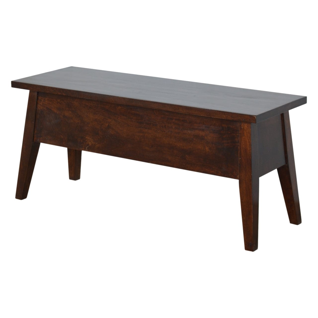 Chestnut Lid Up Storage Bench - Solid Mango Wood Seating Furniture for Entryway - product view 2 showing handcrafted...
