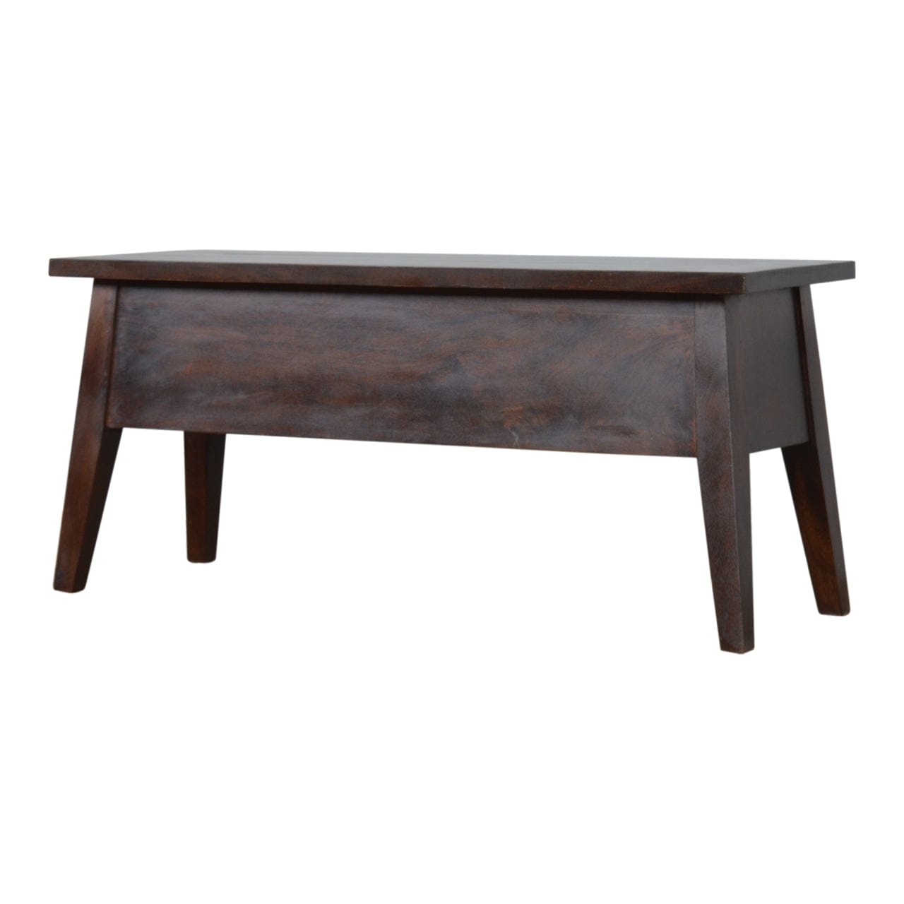 Chestnut Lid Up Storage Bench - Solid Mango Wood Seating Furniture for Entryway - main view showing handcrafted solid...