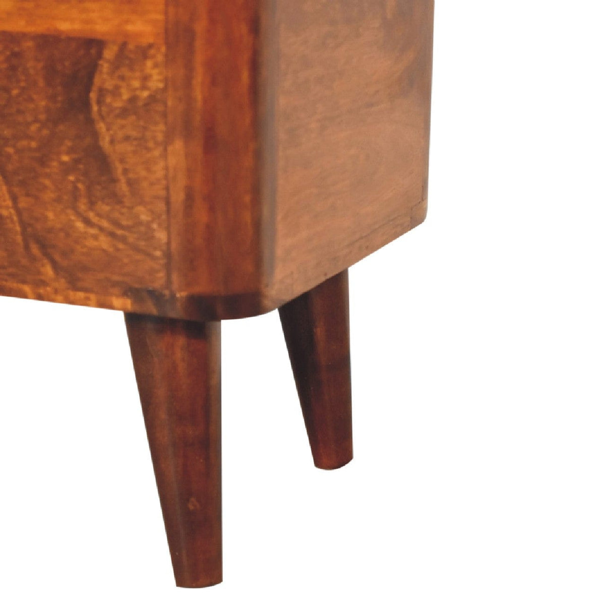Chestnut Lid-up Storage Stool - Solid Mango Wood Accent Seating - product view 8 showing handcrafted solid mango wood dresser