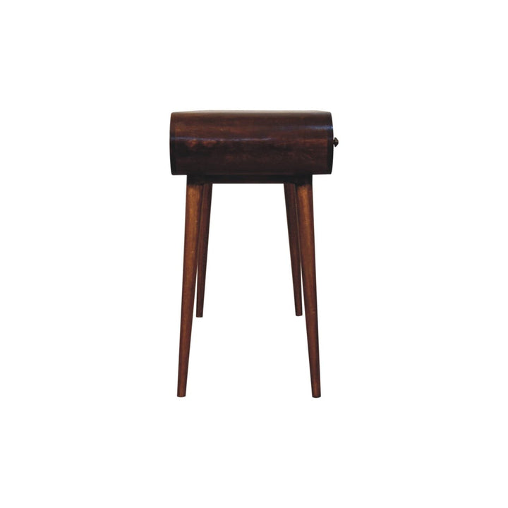 Chestnut London Arch Writing Desk - Solid Mango Wood Writing Table for Home Office - product view 9 showing handcrafted...