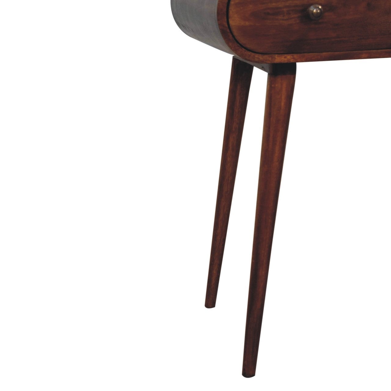 Chestnut London Arch Writing Desk - Solid Mango Wood Writing Table for Home Office - product view 8 showing handcrafted...