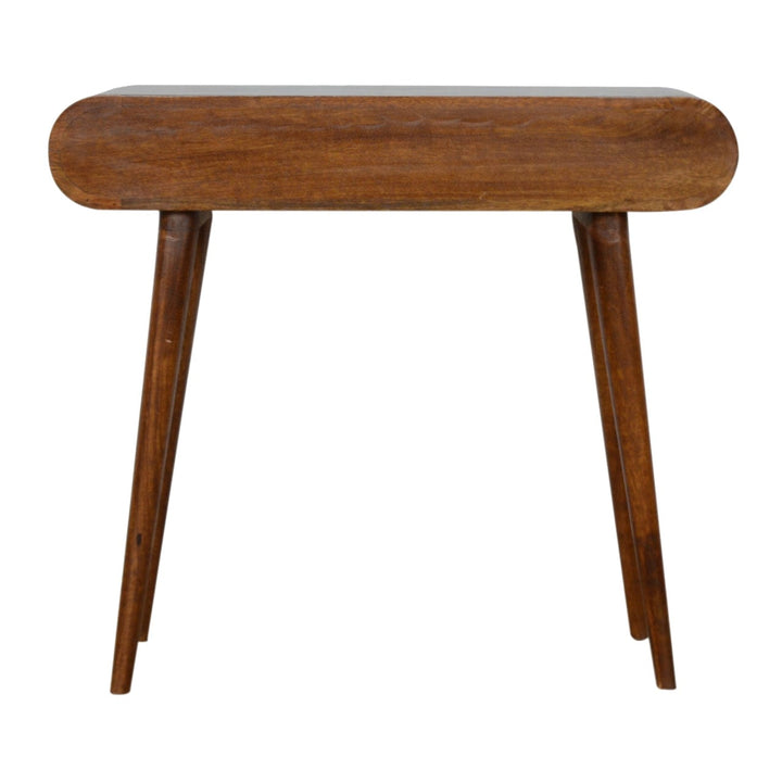 Chestnut London Console Table - Solid Mango Wood Hallway Console for Entryway - product view 9 showing handcrafted solid...