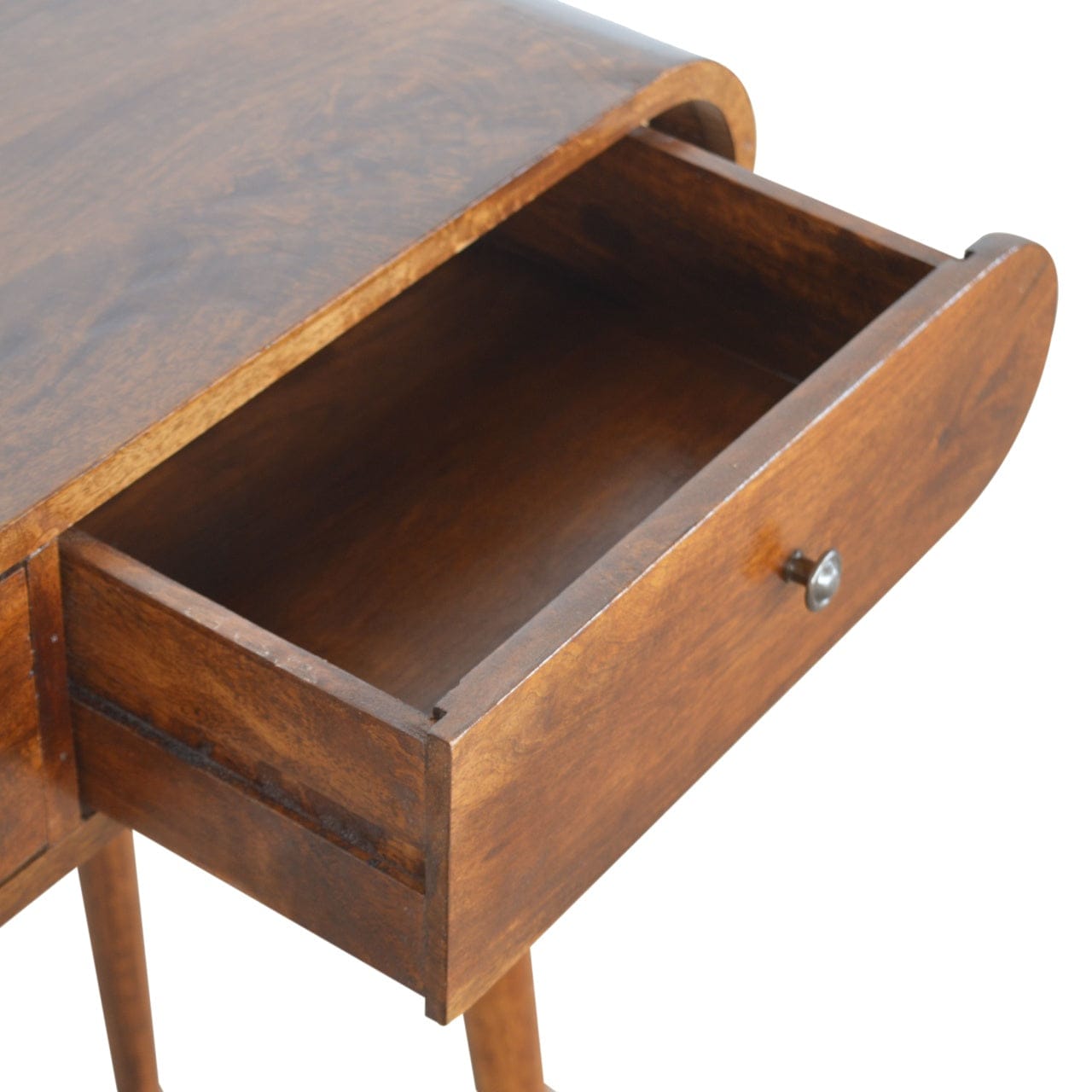 Chestnut London Console Table - Solid Mango Wood Hallway Console for Entryway - product view 5 showing handcrafted solid...