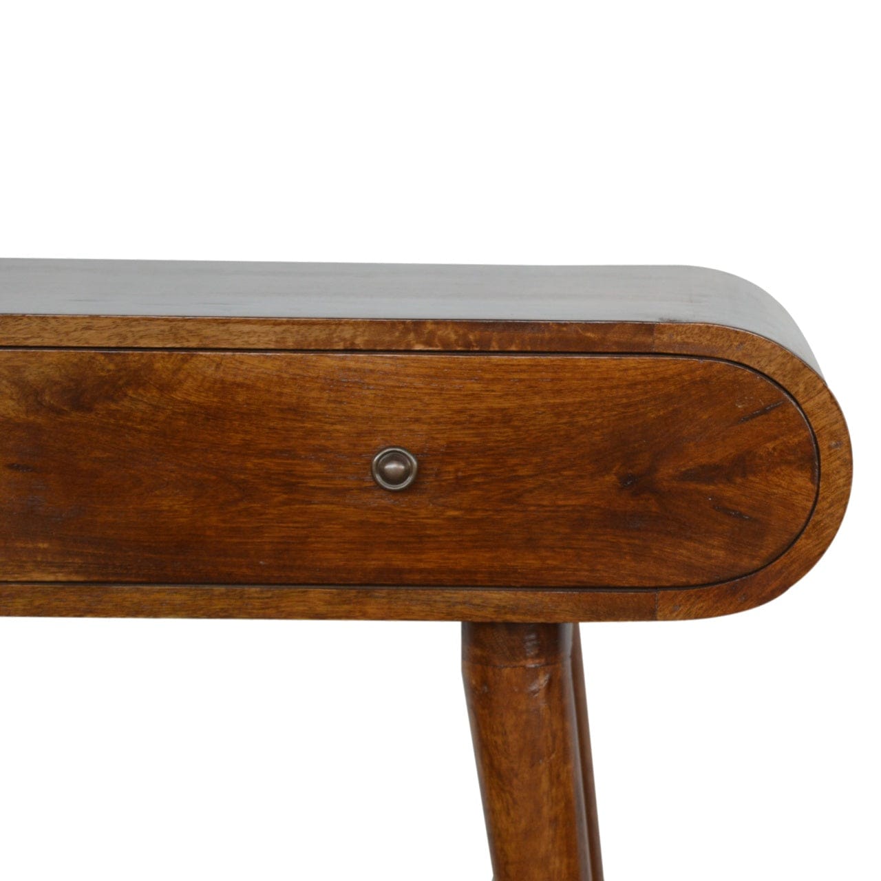 Chestnut London Console Table - Solid Mango Wood Hallway Console for Entryway - product view 4 showing handcrafted solid...