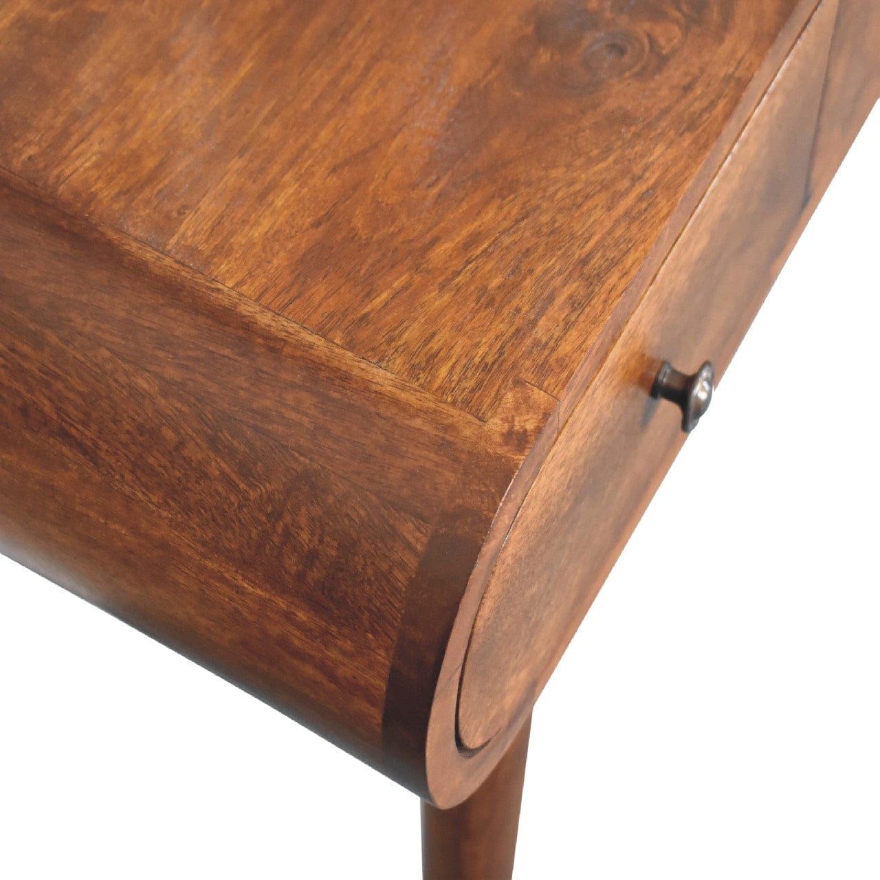 Chestnut Mirror Dressing Table - Solid Mango Wood Vanity Table for Bedroom - product view 9 showing handcrafted solid...