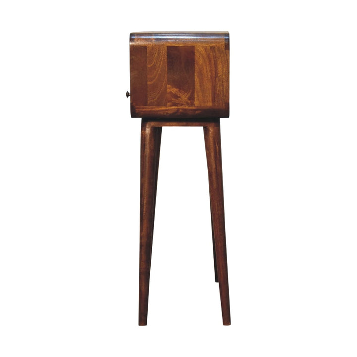 Chestnut Nordic Style One Drawer & Open Slot Console Table - Solid Mango Wood Hallway Console for Entryway - product view...