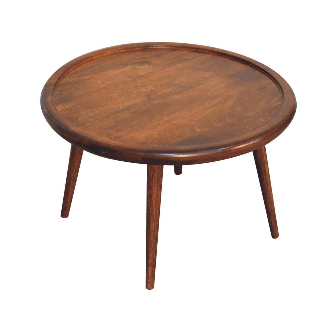 Chestnut Plate Coffee Table - Solid Mango Wood Center Table for Living Room - product view 8 showing handcrafted solid...