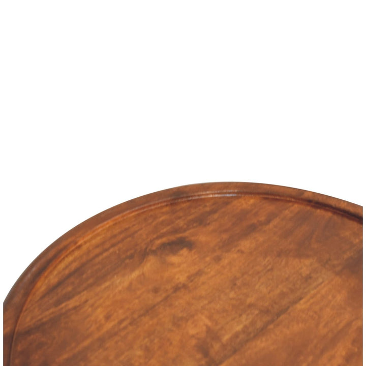 Chestnut Plate Coffee Table - Solid Mango Wood Center Table for Living Room - product view 6 showing handcrafted solid...