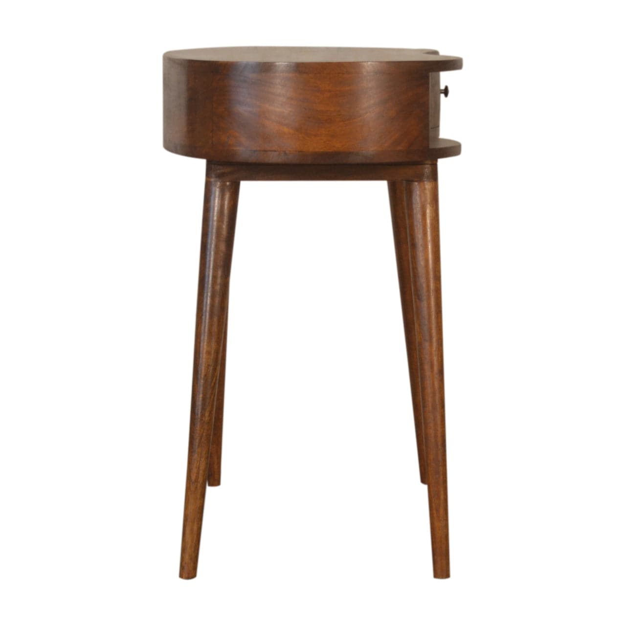 Chestnut Rounded Writing Desk - Solid Mango Wood Writing Table for Home Office - product view 7 showing handcrafted solid...