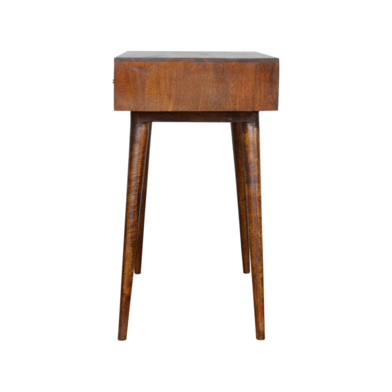 Chestnut Tile Writing Desk - Solid Mango Wood Writing Table for Home Office - product view 8 showing handcrafted solid...
