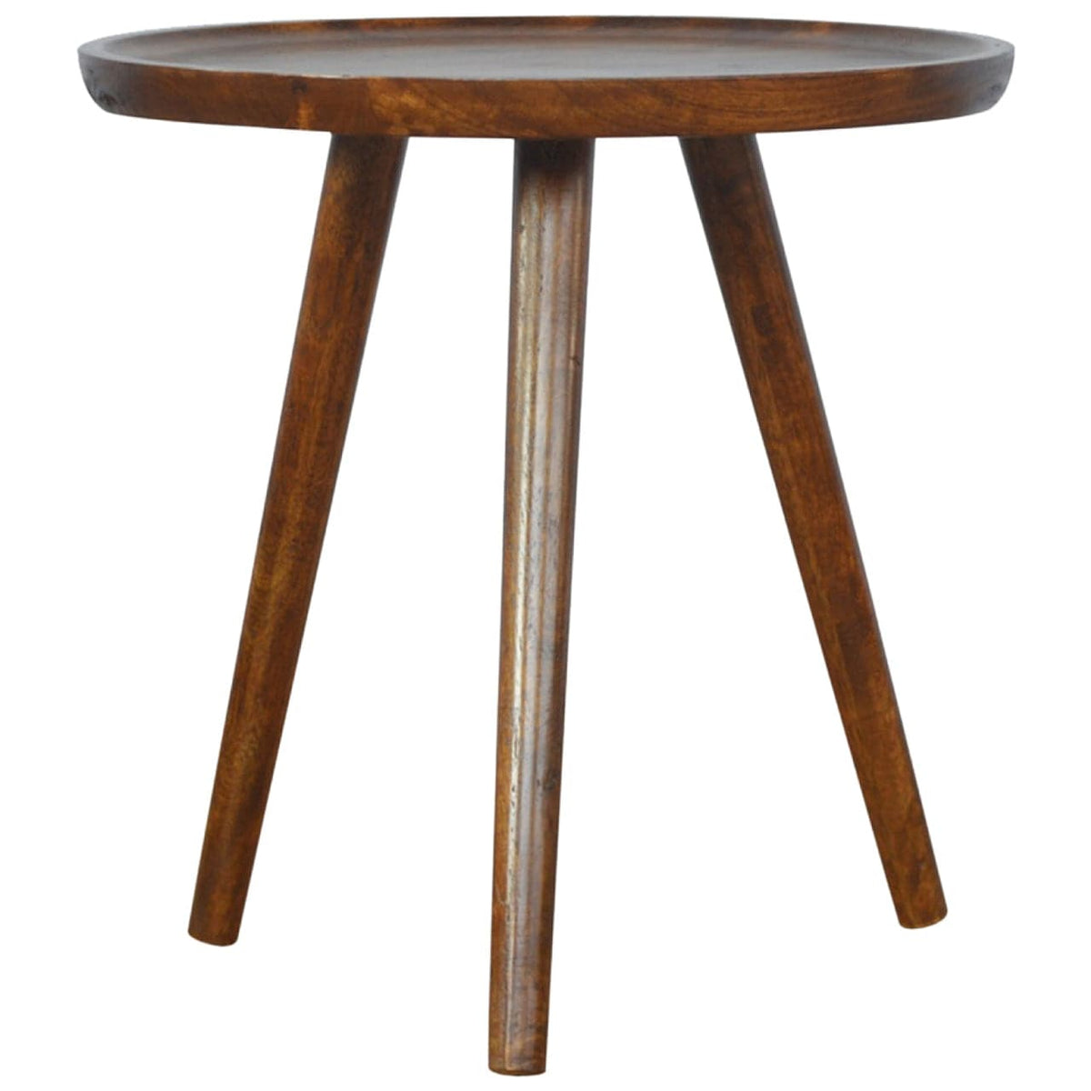 Chestnut Tray Nesting Stools for Bedroom in Solid Mango Wood - product view 6 showing handcrafted solid mango wood dresser