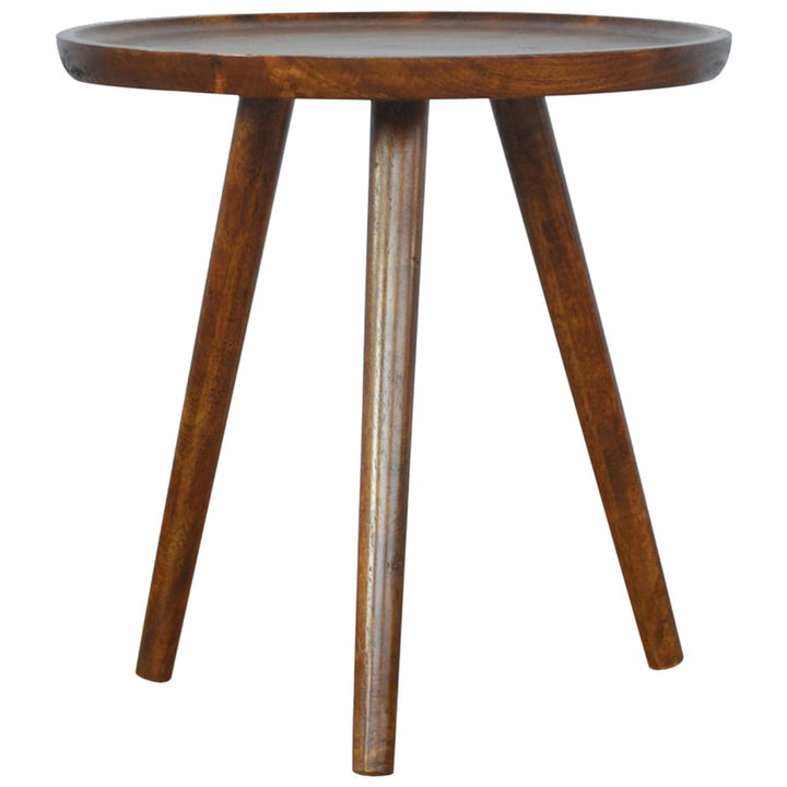 Chestnut Tray Nesting Stools for Bedroom in Solid Mango Wood - product view 6 showing handcrafted solid mango wood dresser