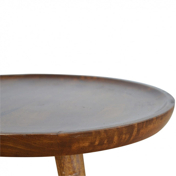 Chestnut Tray Nesting Stools for Bedroom in Solid Mango Wood - product view 5 showing handcrafted solid mango wood dresser
