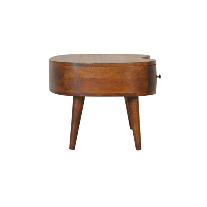 Chestnut Wave Coffee Table - Solid Mango Wood Center Table for Living Room - product view 8 showing handcrafted solid...