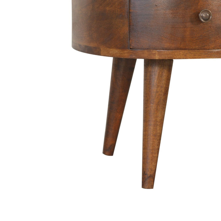 Chestnut Wave Coffee Table - Solid Mango Wood Center Table for Living Room - product view 7 showing handcrafted solid...