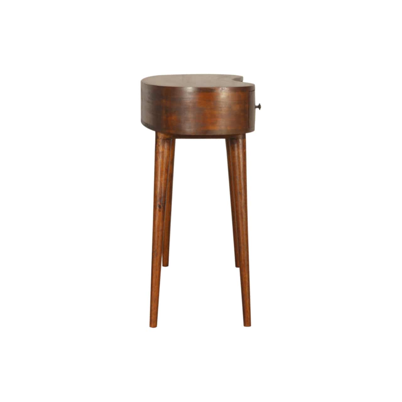 Chestnut Wave Writing Desk - Solid Mango Wood Writing Table for Home Office - product view 7 showing handcrafted solid...