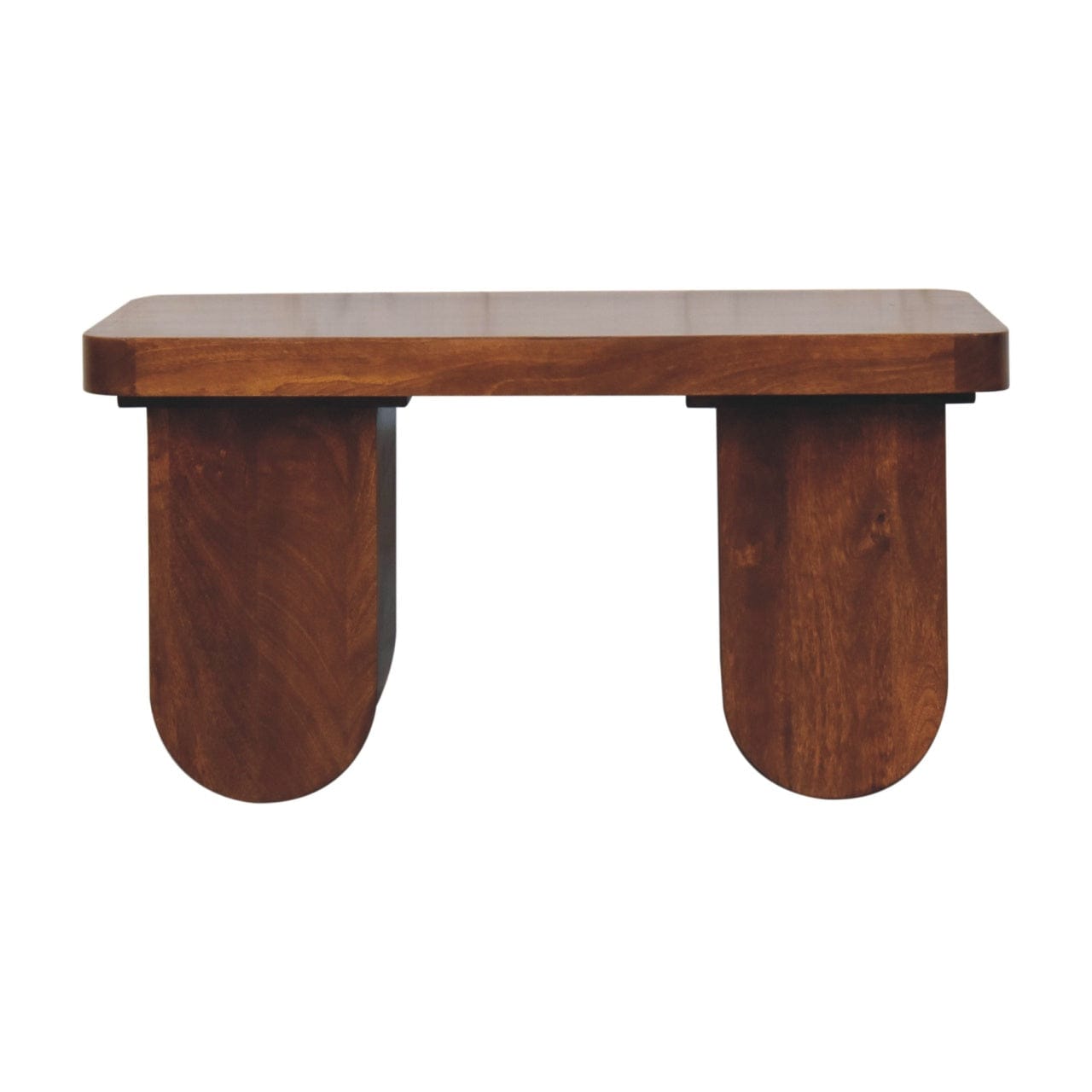 Chunky Chestnut Coffee Table - Solid Mango Wood Center Table for Living Room - product view 9 showing handcrafted solid...