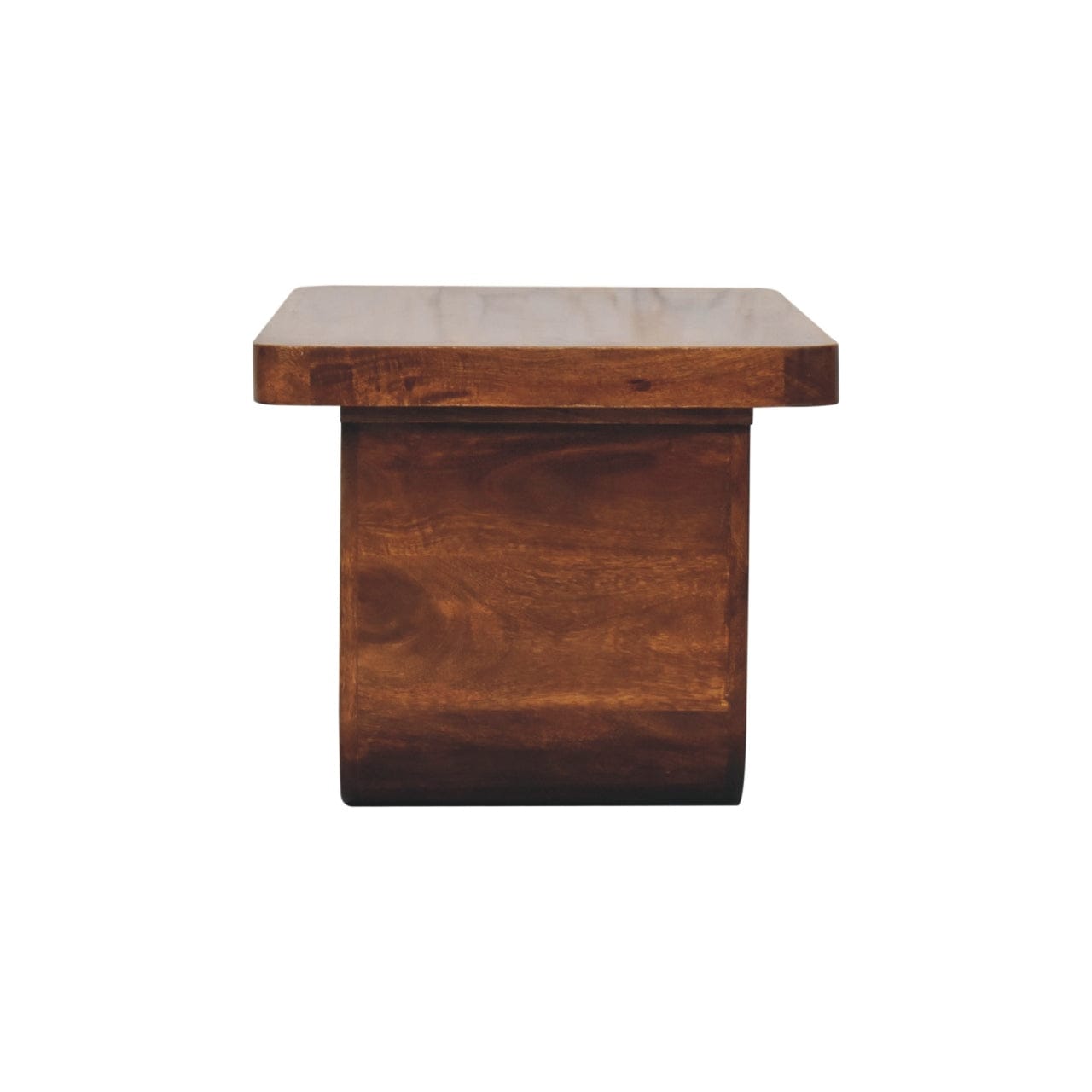 Chunky Chestnut Coffee Table - Solid Mango Wood Center Table for Living Room - product view 8 showing handcrafted solid...