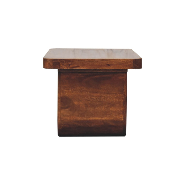 Chunky Chestnut Coffee Table - Solid Mango Wood Center Table for Living Room - product view 8 showing handcrafted solid...