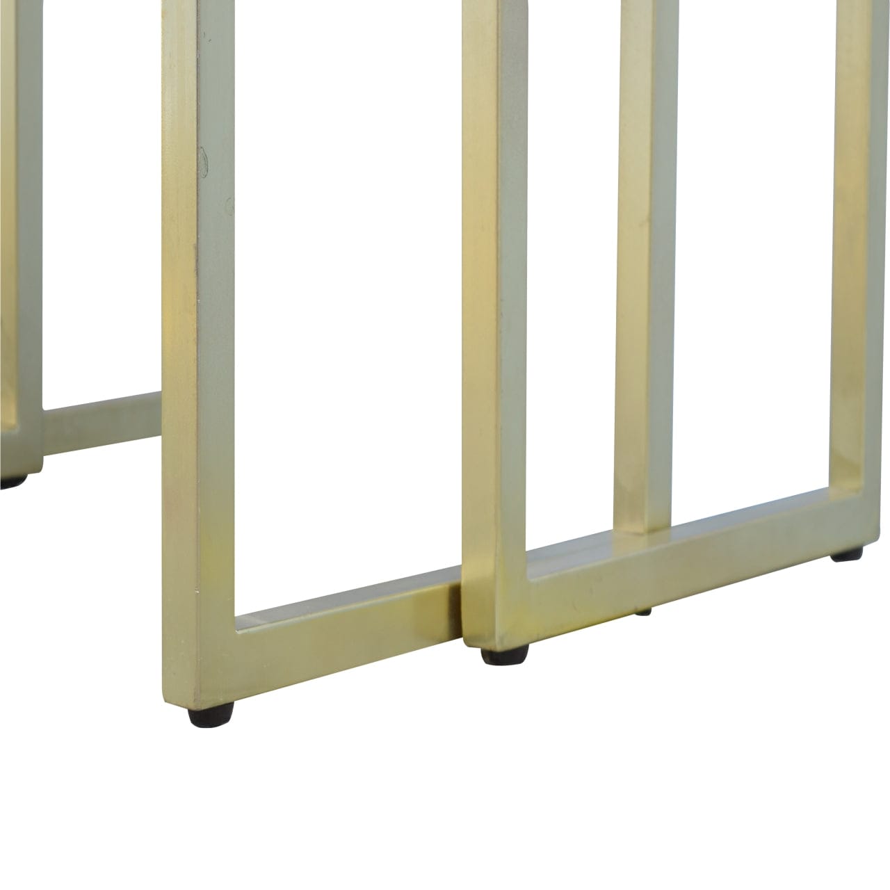 Chunky Gold Table Set of 3 in Solid Mango Wood - product view 4 showing handcrafted solid mango wood furniture