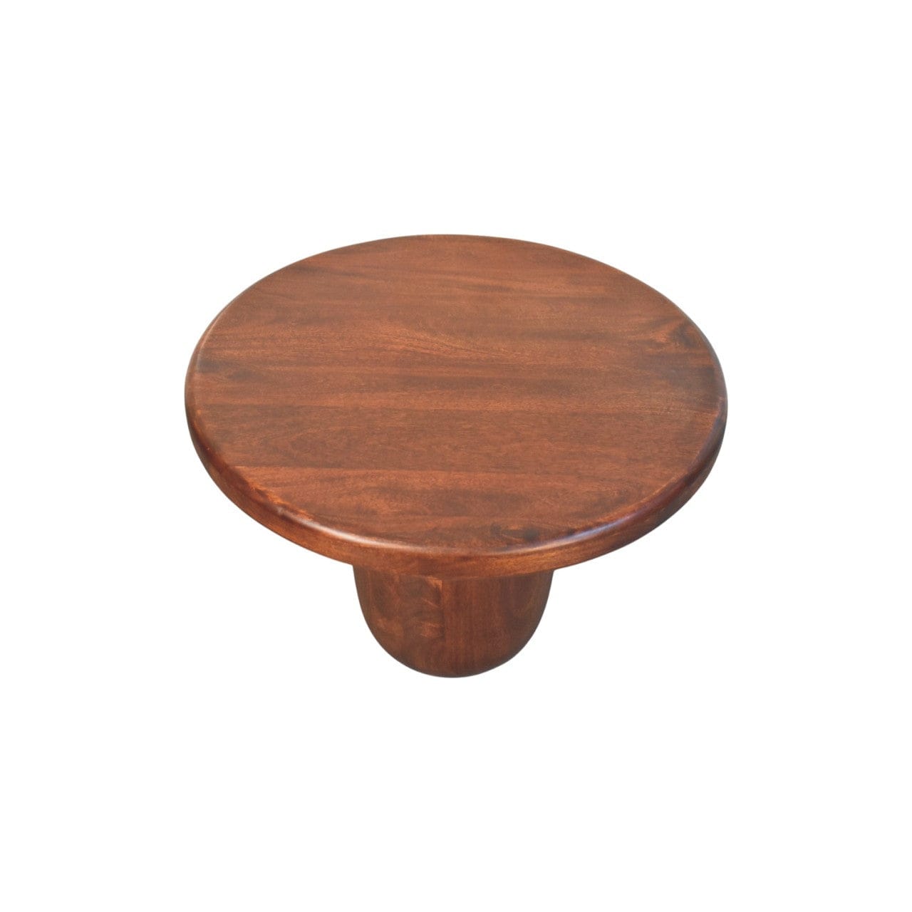 Clara Sculpted Coffee Table - Solid Mango Wood Center Table for Living Room - product view 4 showing handcrafted solid...