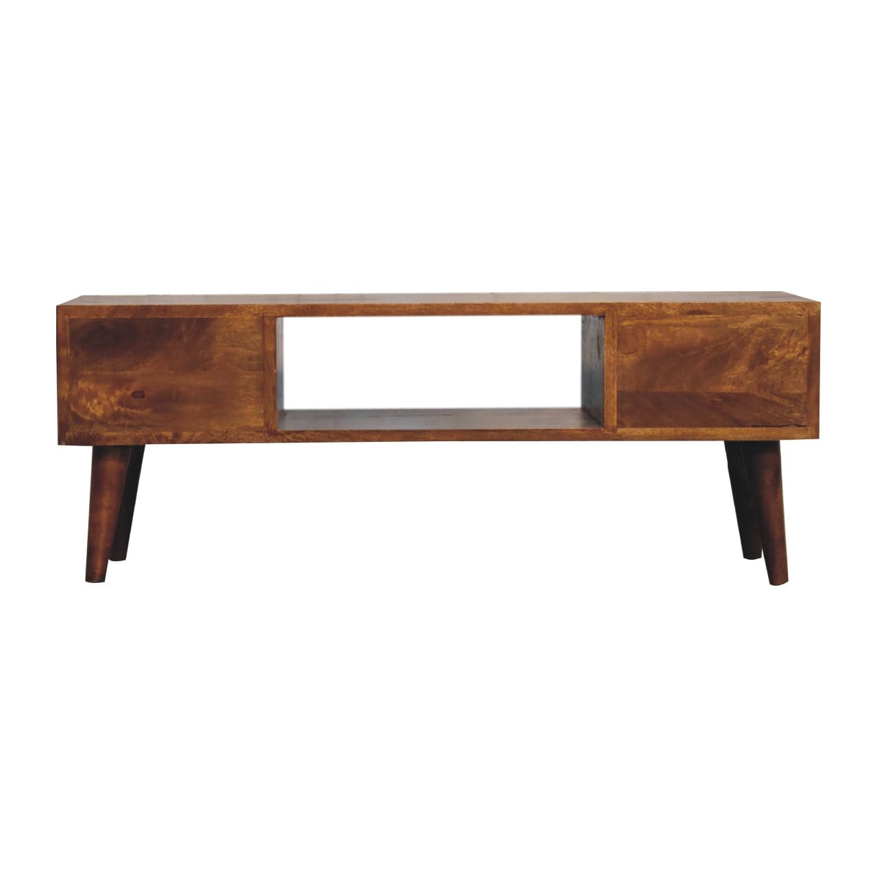 Classic Chestnut Coffee Table - Solid Mango Wood Center Table for Living Room - product view 8 showing handcrafted solid...