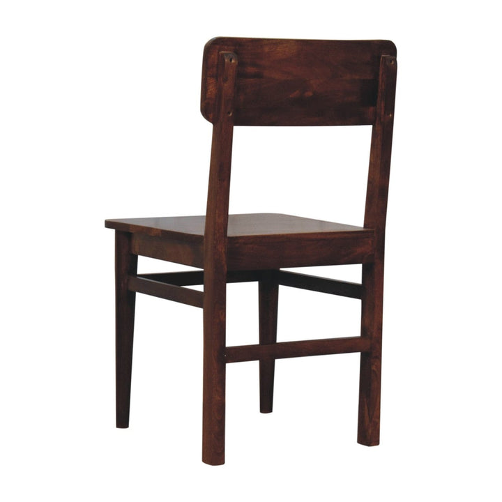 Classic Chestnut Dining Chair - Solid Mango Wood Chair for Dining Room - product view 9 showing handcrafted solid mango...