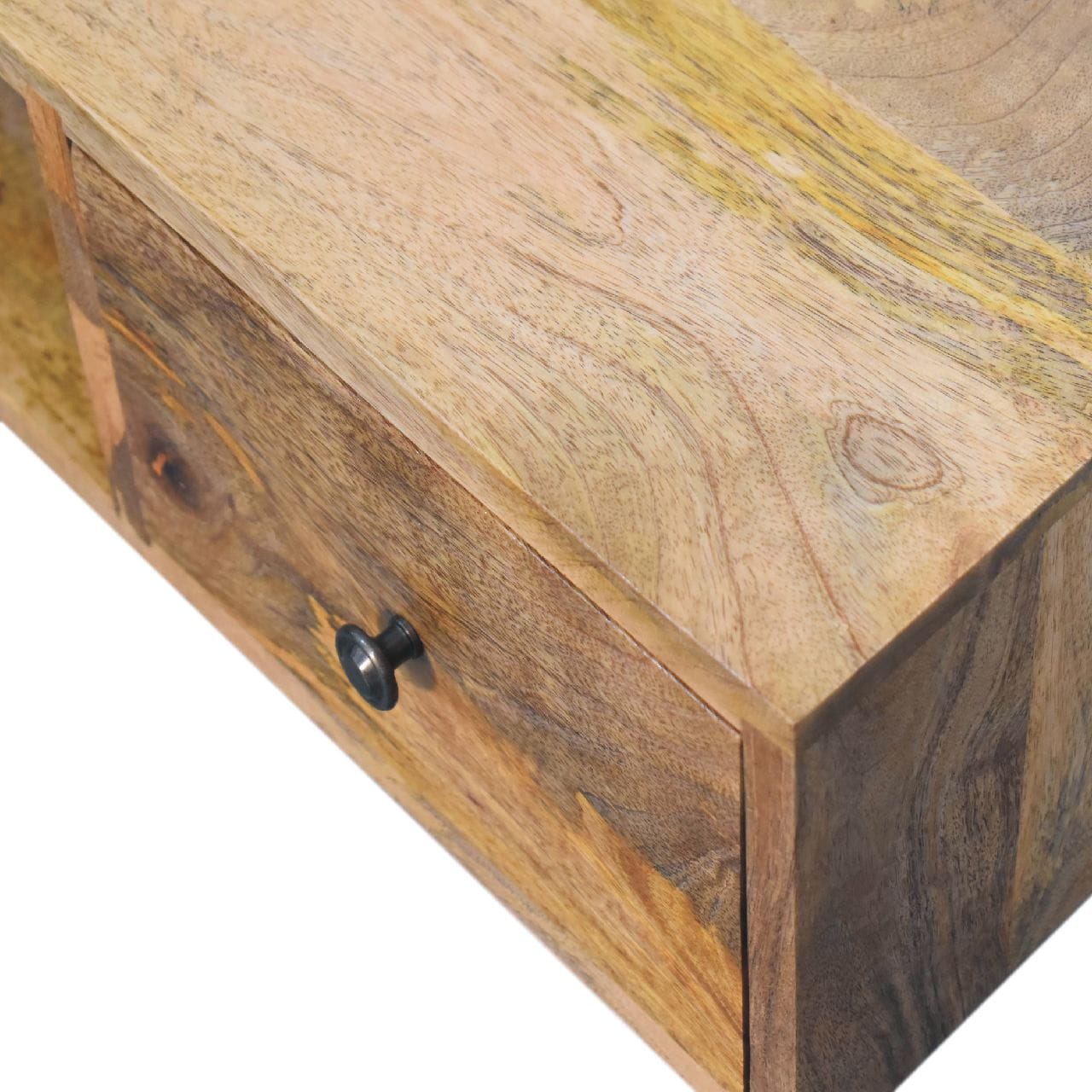 Classic Oak-ish Coffee Table - Solid Mango Wood Center Table for Living Room - product view 5 showing handcrafted solid...