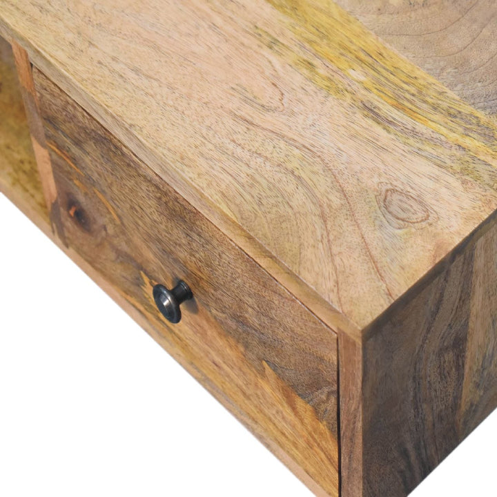 Classic Oak-ish Coffee Table - Solid Mango Wood Center Table for Living Room - product view 5 showing handcrafted solid...