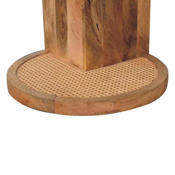 Close-knit Corner End Table - Solid Mango Wood Side Table for Living Room - product view 8 showing handcrafted solid...