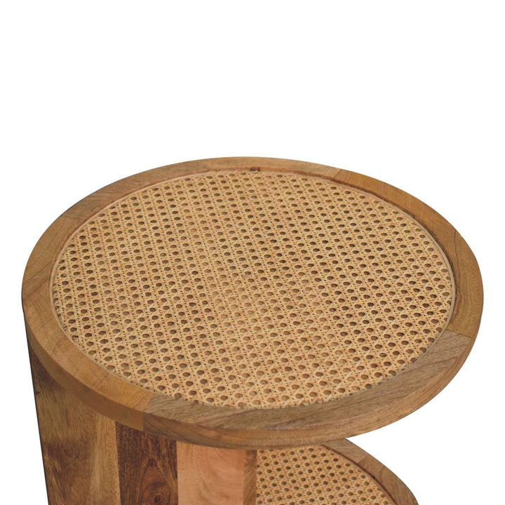 Close-knit Corner End Table - Solid Mango Wood Side Table for Living Room - product view 7 showing handcrafted solid...