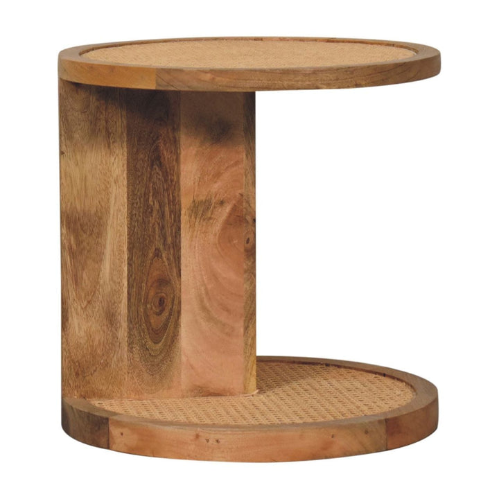 Close-knit Corner End Table - Solid Mango Wood Side Table for Living Room - product view 4 showing handcrafted solid...
