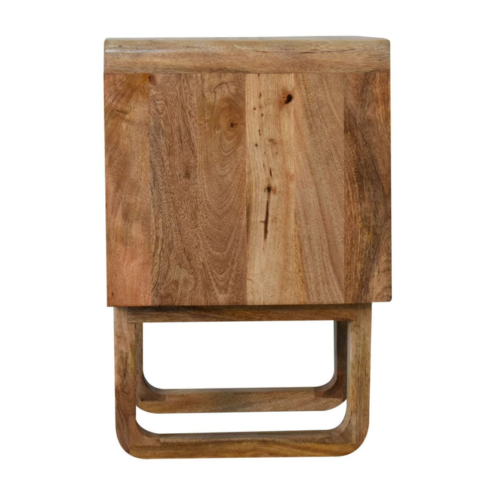 Close-knit Tallin Nightstand - Solid Mango Wood Bedside Table for Bedroom - product view 8 showing handcrafted solid...