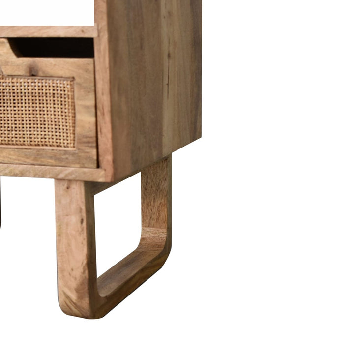 Close-knit Tallin Nightstand - Solid Mango Wood Bedside Table for Bedroom - product view 7 showing handcrafted solid...