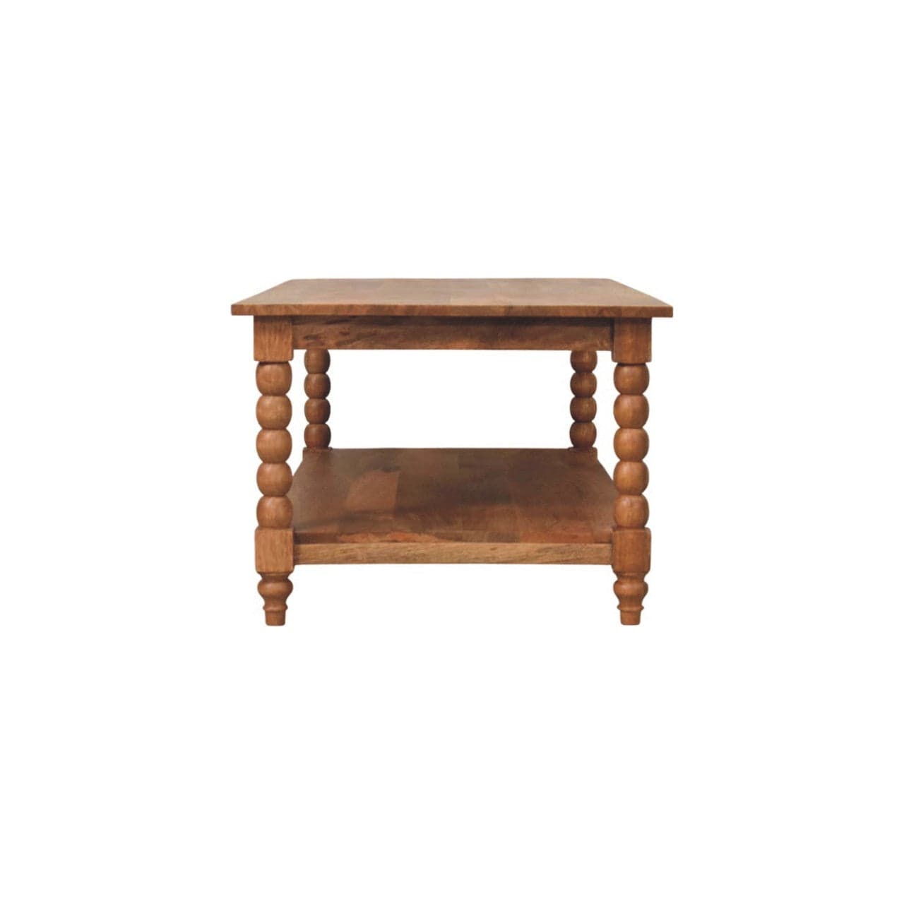 Barley Twist Coffee Table - Solid Mango Wood Center Table for Living Room - product view 9 showing handcrafted solid...