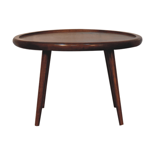 Chestnut Plate Coffee Table - Solid Mango Wood Center Table for Living Room - product view 9 showing handcrafted solid...