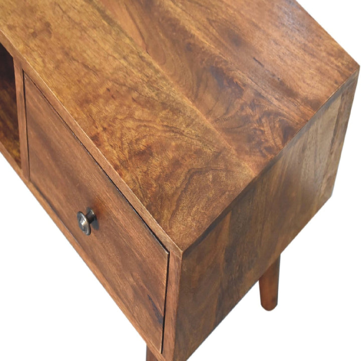 Classic Chestnut Coffee Table - Solid Mango Wood Center Table for Living Room - product view 4 showing handcrafted solid...