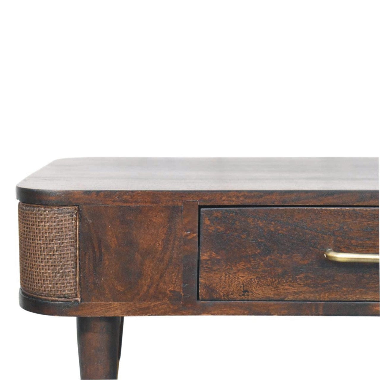 Mid-Century Modern Coffee Table - Solid Mango Wood Center Table for Living Room - product view 5 showing handcrafted...