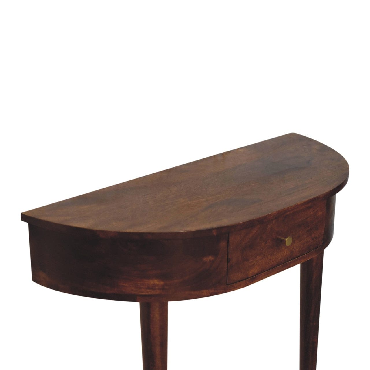 Backless Mounted Chestnut Console Table - Entryway & Hallway Table in Solid Mango Wood - product view 6 showing...