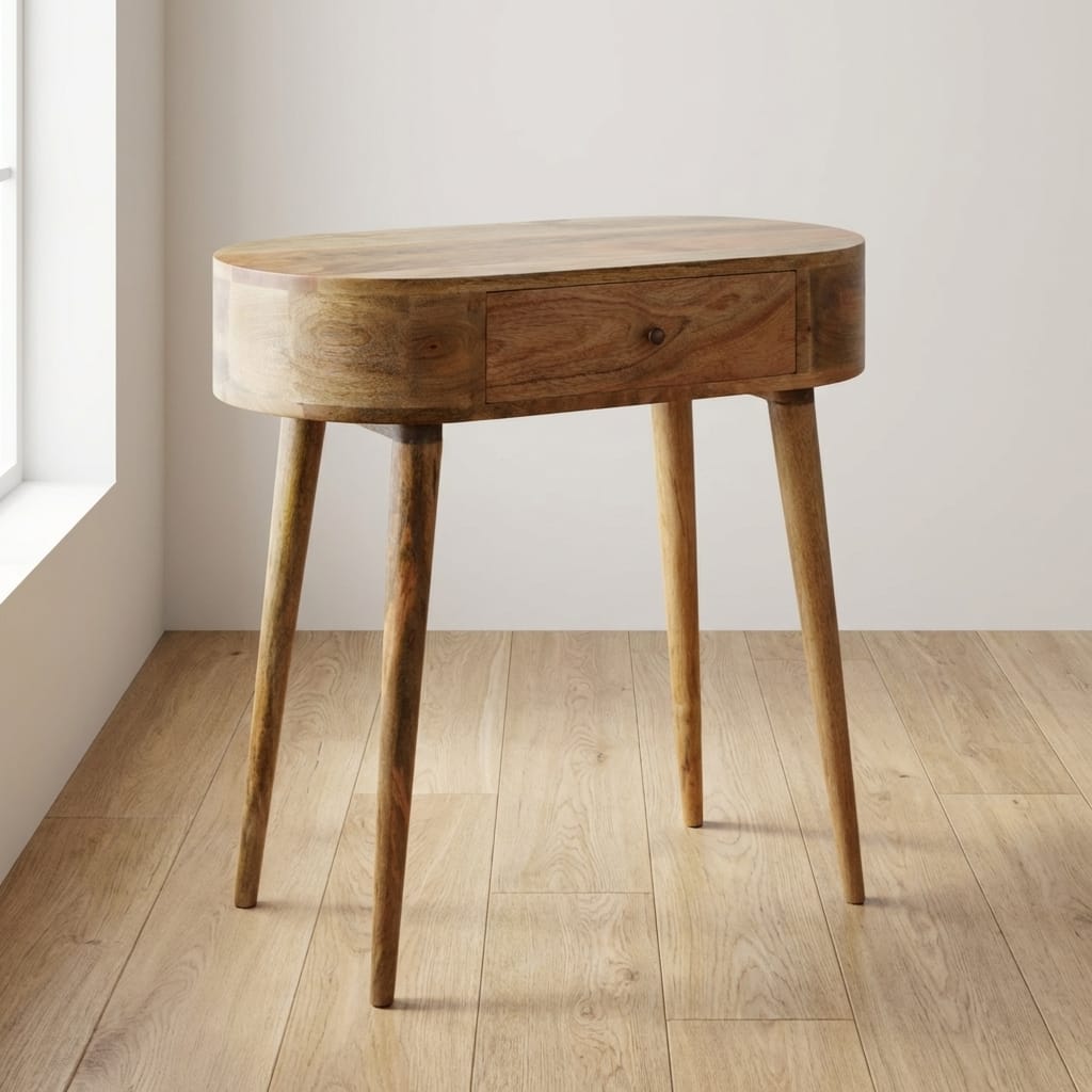 Handcrafted Console Table - Entryway & Hallway Table in Solid Mango Wood - main view showing handcrafted solid mango wood...